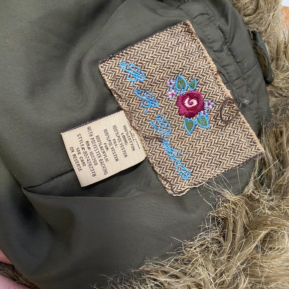 BB Dakota Fur Lined Green button up jacket sz 6 - Picture 10 of 15